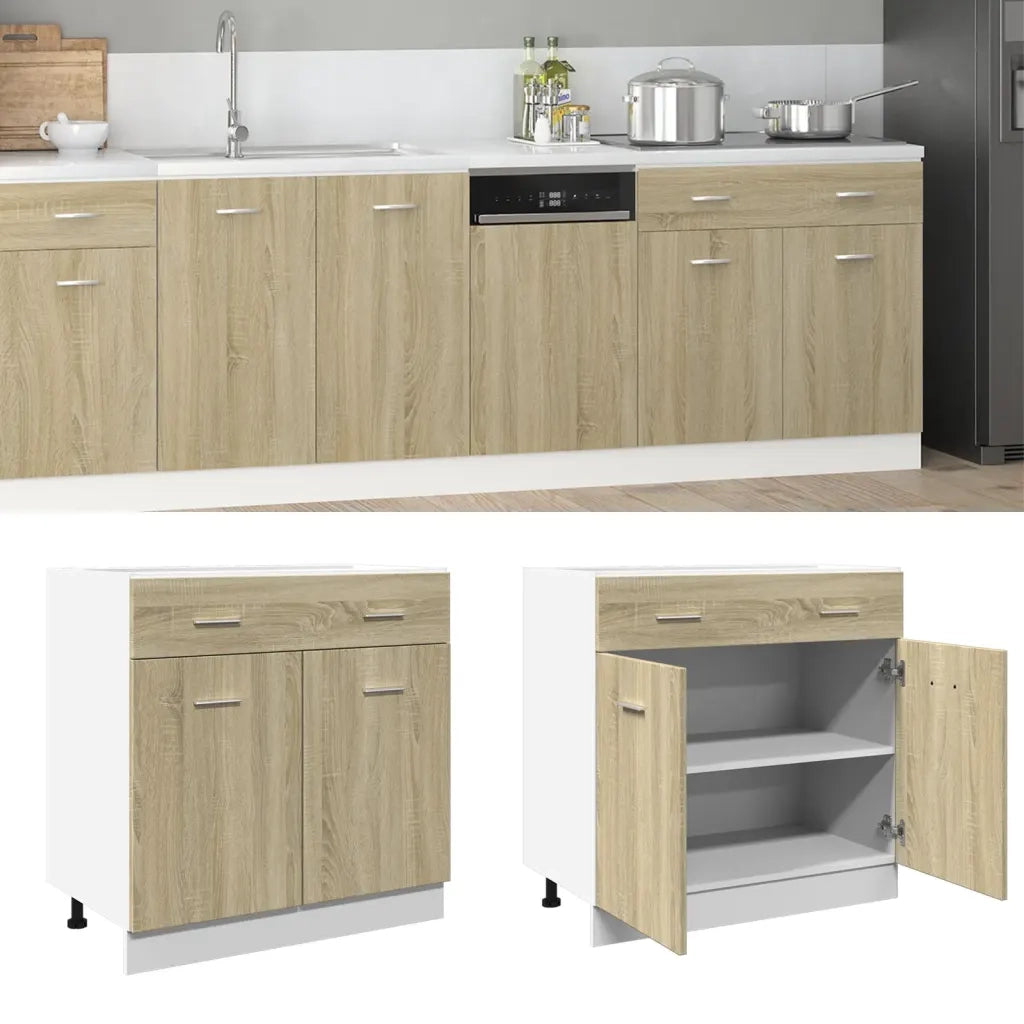vidaXL Mobile Inferiore Cassetto “Lyon” Rovere Sonoma 80x46x81,5