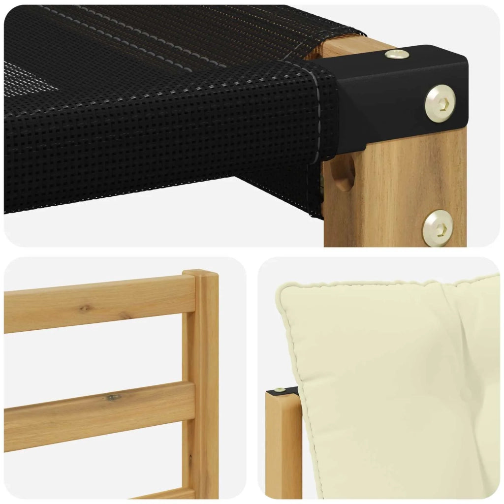 Set di divani da esterno-Sofa da giardino Legno di Acacia Massello e Textilene 826570