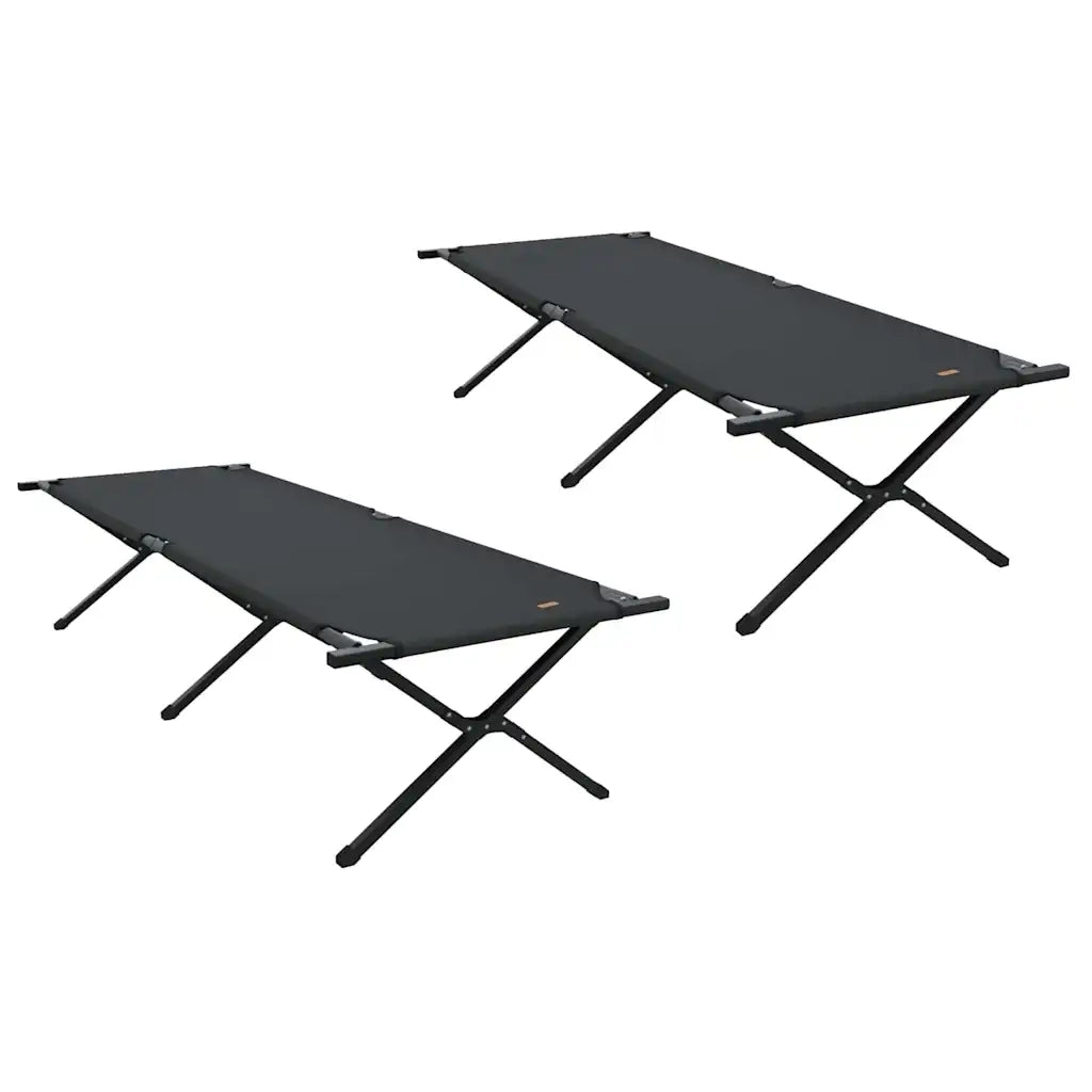 Letto da campeggio pieghevole 2 pz Nero 210 x 80 x 46 cm CFW7758011