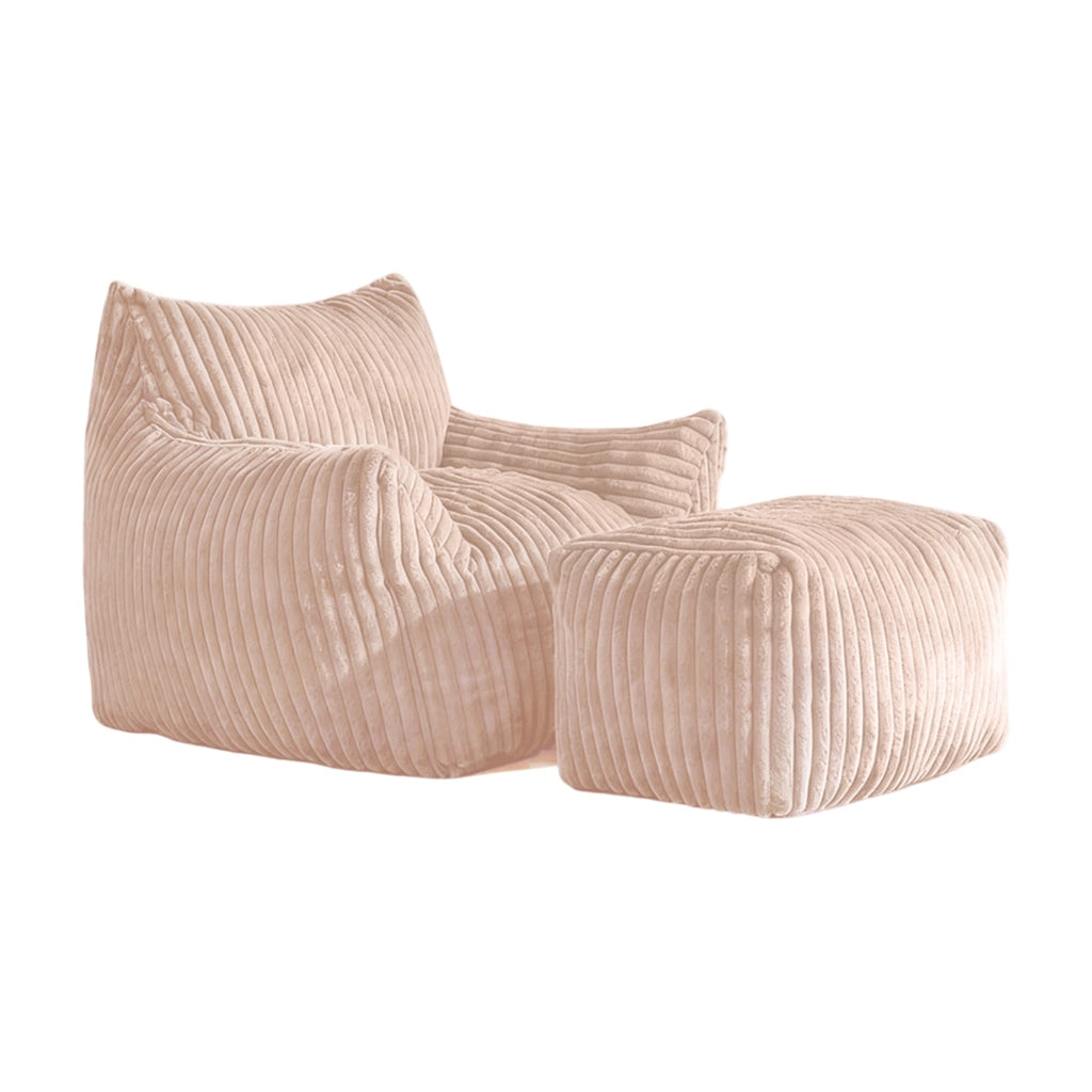 Poltrona con pouf Supporto ergonomico a 5 zone in Flannelette Rosa