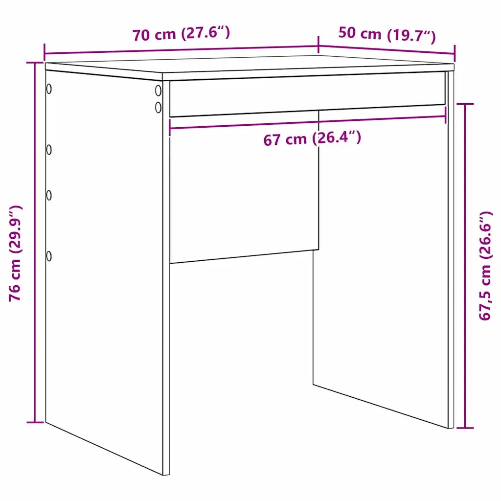 Scrivania Grigio Sonoma 70 x 50 x 76 cm 869423