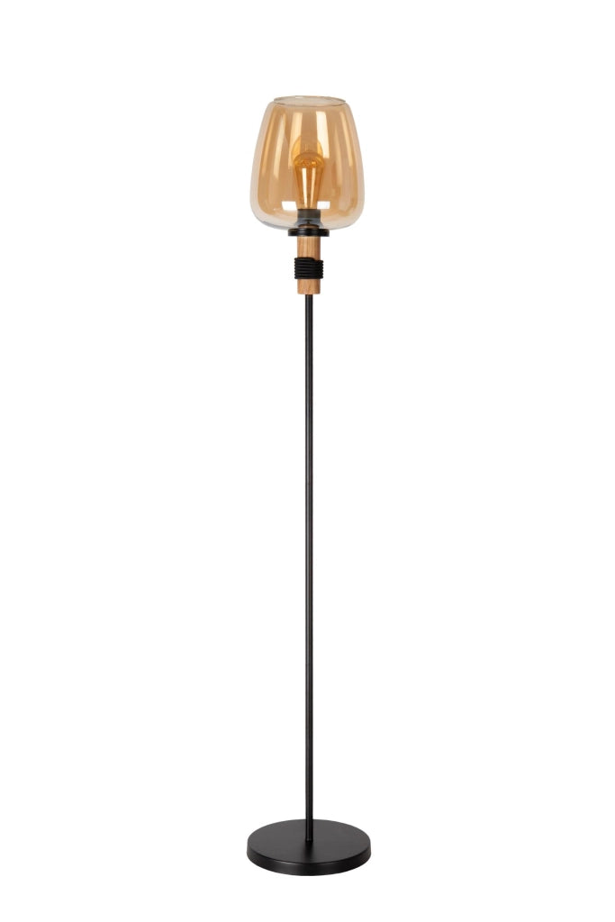 Lampada da terra ILONA ovale 1xE27 vetro ambra Lucide