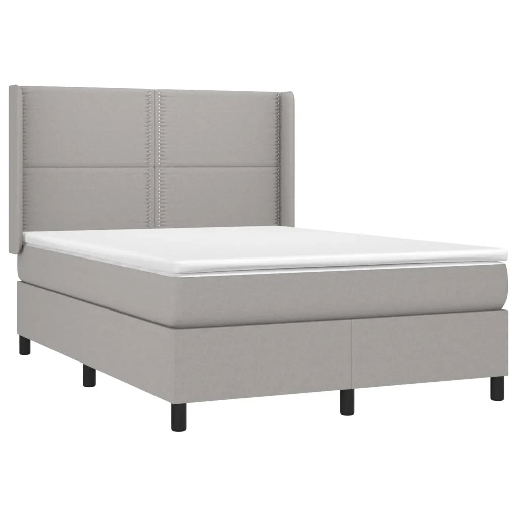 Giroletto a Molle con Materasso Grigio Chiaro 140x190cm Tessuto 3131345