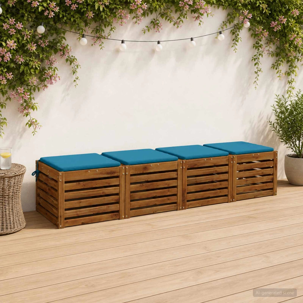 Cuscini per Sedia in 4 Pezzi SOEST 4 pz 100% Poliestere Azzurro 944432