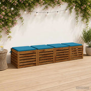 Cuscini per Sedia in 4 Pezzi SOEST 4 pz 100% Poliestere Azzurro 944432