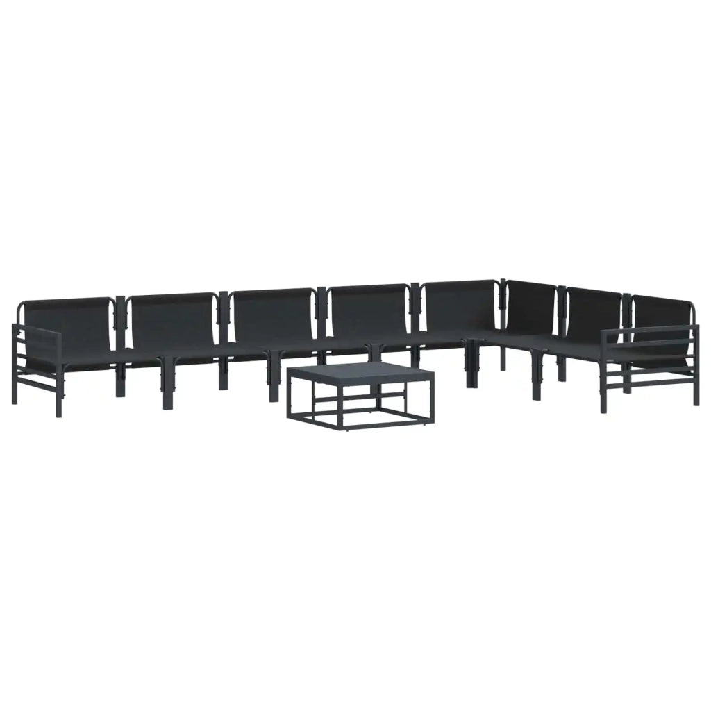 Set Divano da Giardino con cuscino 8 pcs Nero Acciaio 3378993