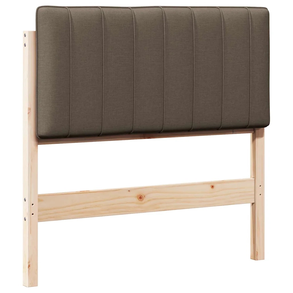 Testiera imbottita Marrone e taupe 90 cm Pino massello 880201