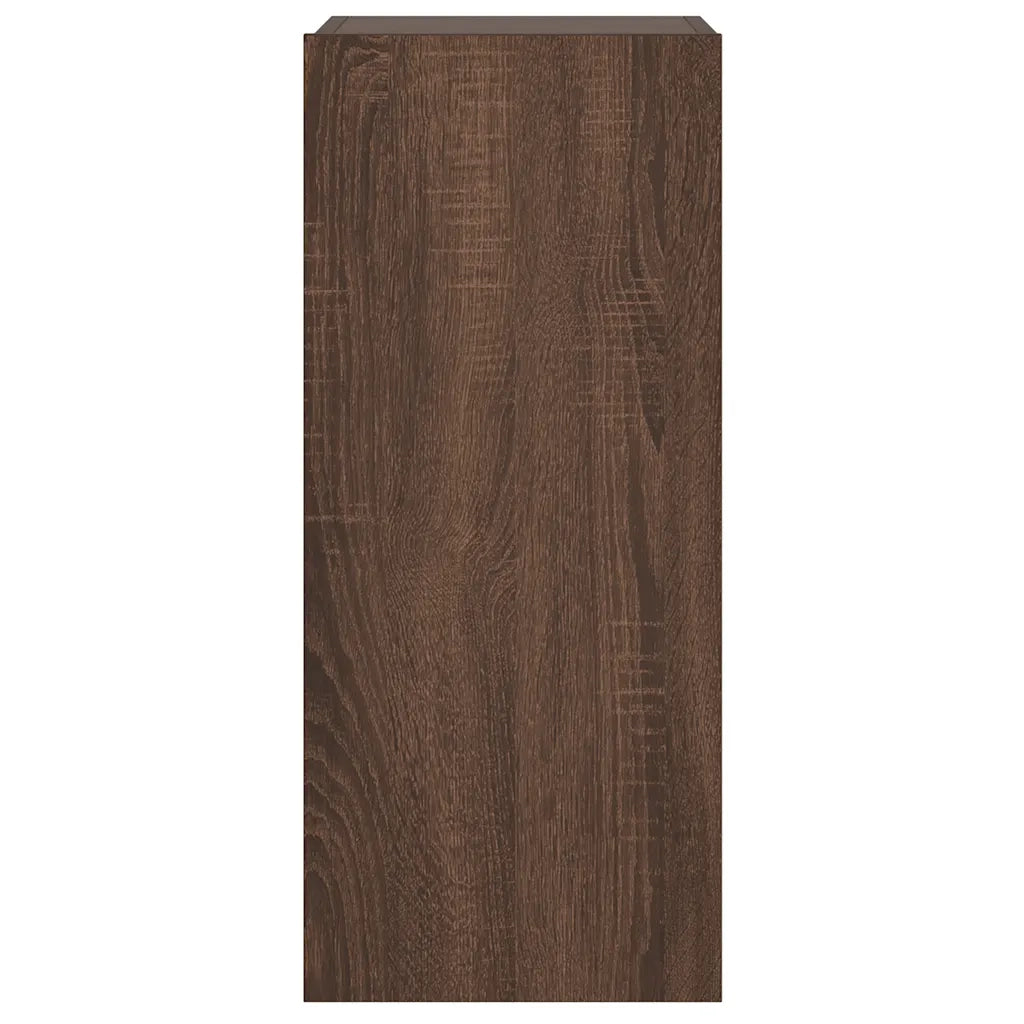 Mobile TV a Parete con Luci LED Rovere Marrone 30,5x35x70 cm 837244