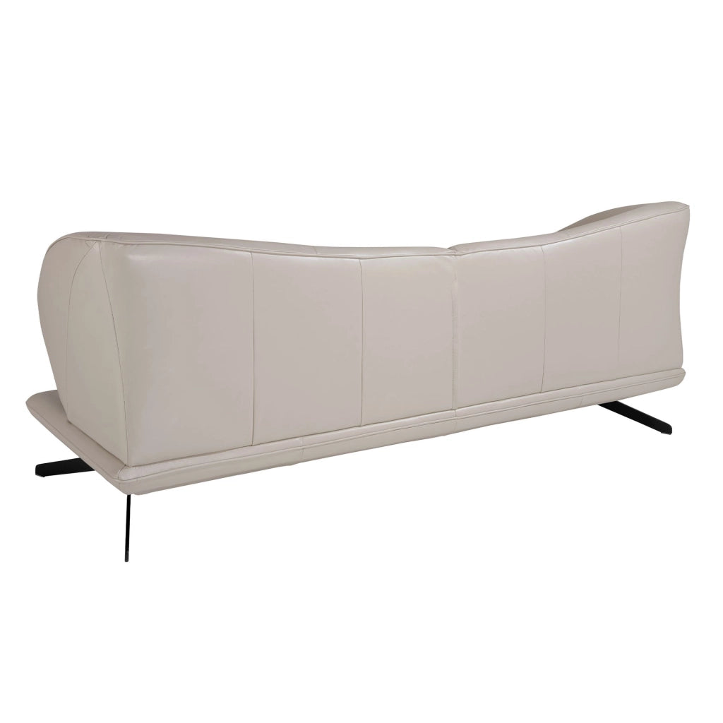 Divano a 3 posti in pelle grigio taupe