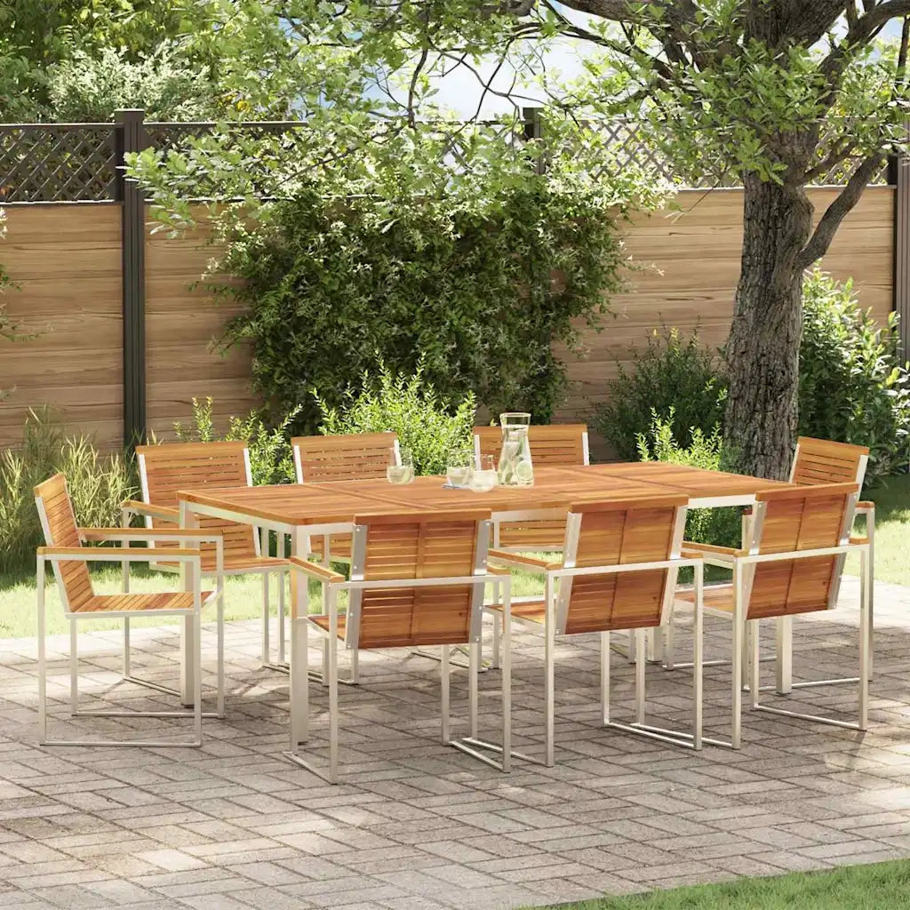 Set da Pranzo per Giardino 9 pcs Legno di Acacia Massello 3334812