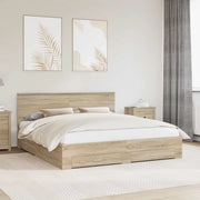 Struttura del letto con testiera Rovere Sonoma 200 x 200 cm 3408224
