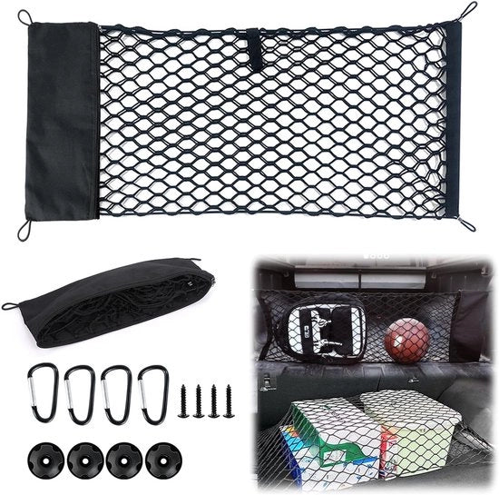 Opbergnet unificato per bagagliaio, in un pezzo, con viti e ganci, adatto per veicoli commerciali, camper, caravan e barche. (Opbergnet per vano lato-110*40cm)