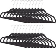 Set di appesi per abiti da 20 con rivestimento in velluto - antiscivolo - gancio rotante a 360° - dimensioni HxB 225 x 41 cm - nero appesi per abiti