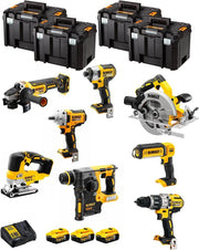 DeWALT Kit DWK801T (DCD996 + DCH273 + DCG405 + DCF887 + DCF894 + DCS334 + DCS570 + DCL050 + 3 Batterie 5,0 Ah + Caricabatterie + 4 x TSTAK VI)