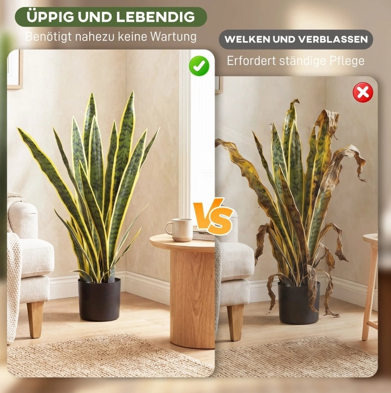Pianta artificiale Sansevieria ?15x77 cm; aspetto realistico in polietilene verde