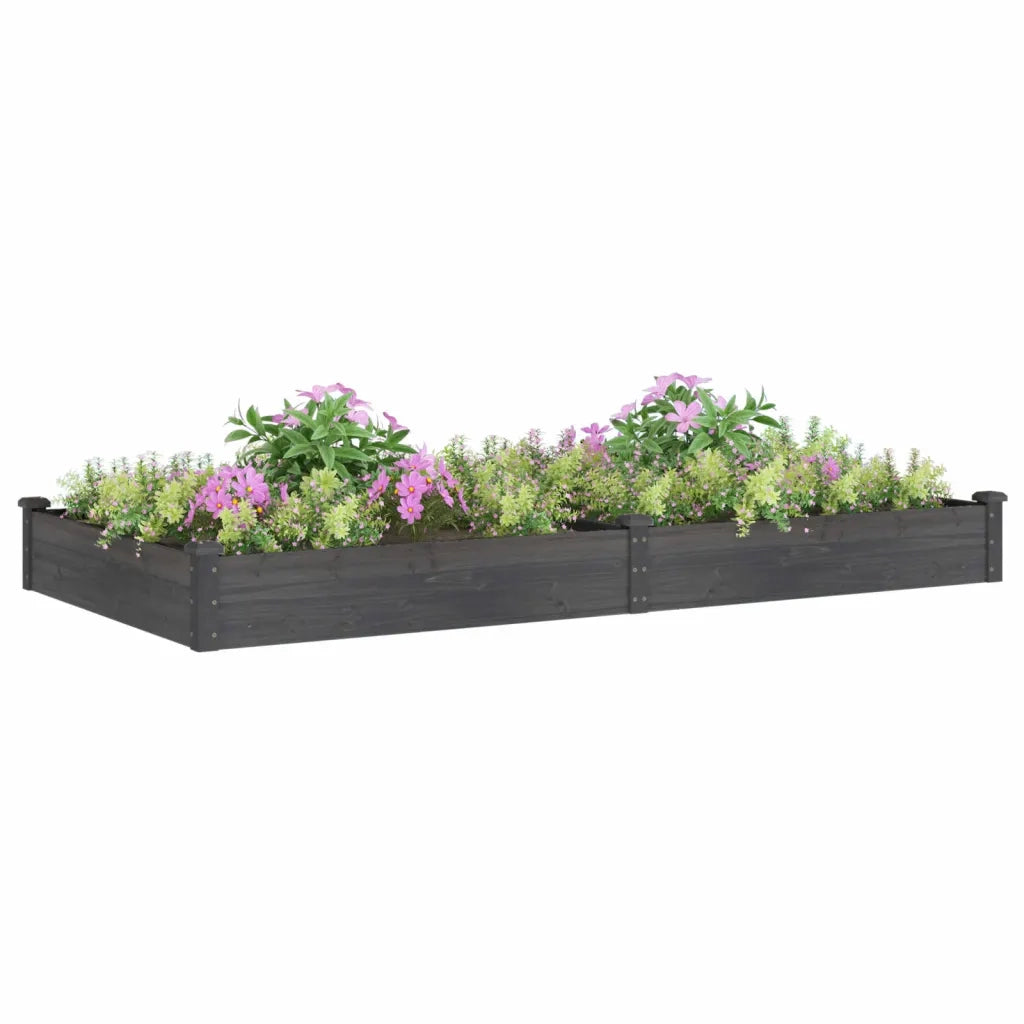 Fioriera | Cassetta per fiori | Vaso Giardino con Fodera Grigia 240x120x25cm Massello Abete