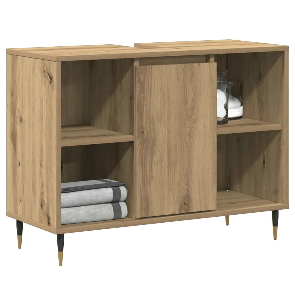 Mobile da Bagno con porta Rovere artigianale 80 x 33 x 60 cm 873893