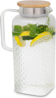 Karaf in vetro di silicato di boro con coperchio in bambù, 2L