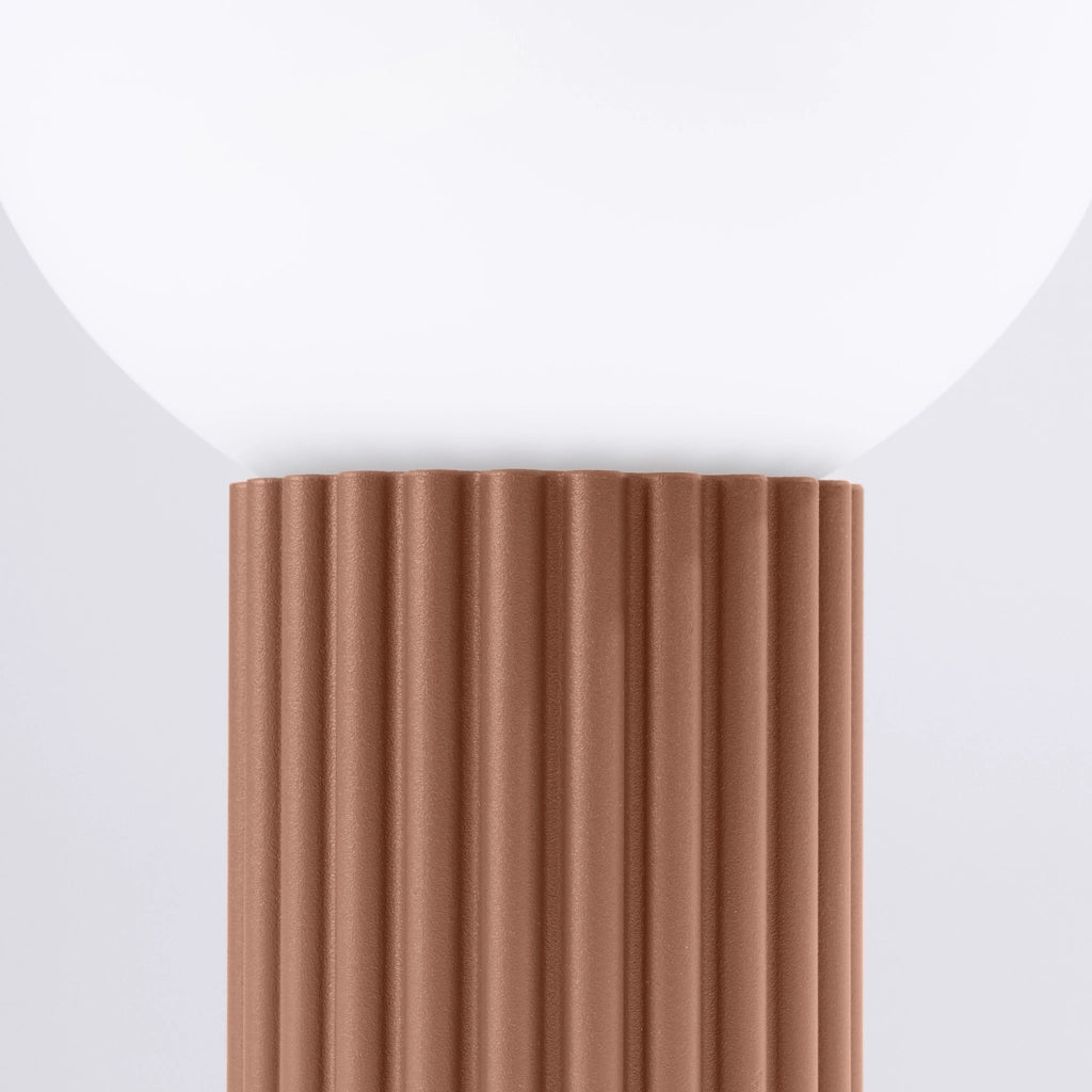 Lampada da tavolo SFERA mocca sfera vetro bianco G9