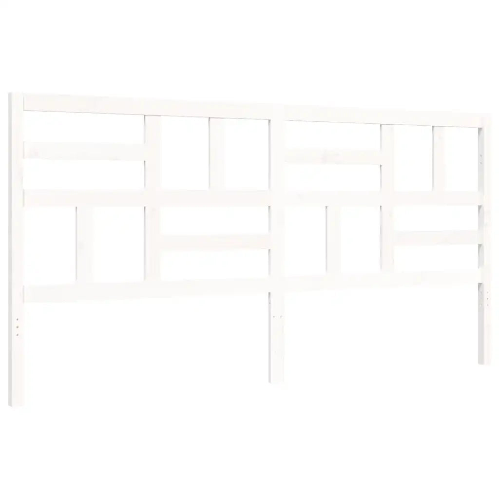 Giroletto Testiera Bianco Super King Size-Struttura Letto in Legno Massello 471207