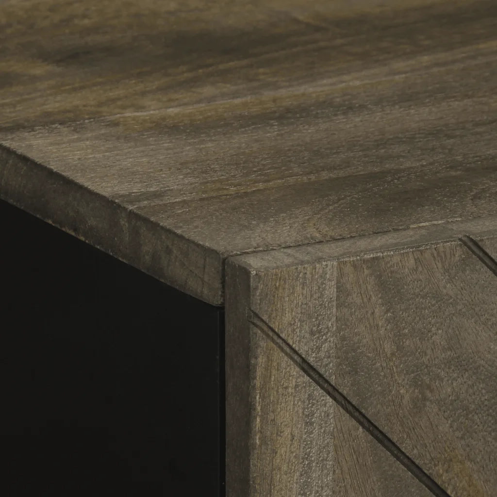 Credenza | Madia | Buffet da pranzo | Armadio da pranzo Nera 60x33x75 cm in Legno Massello di Mango