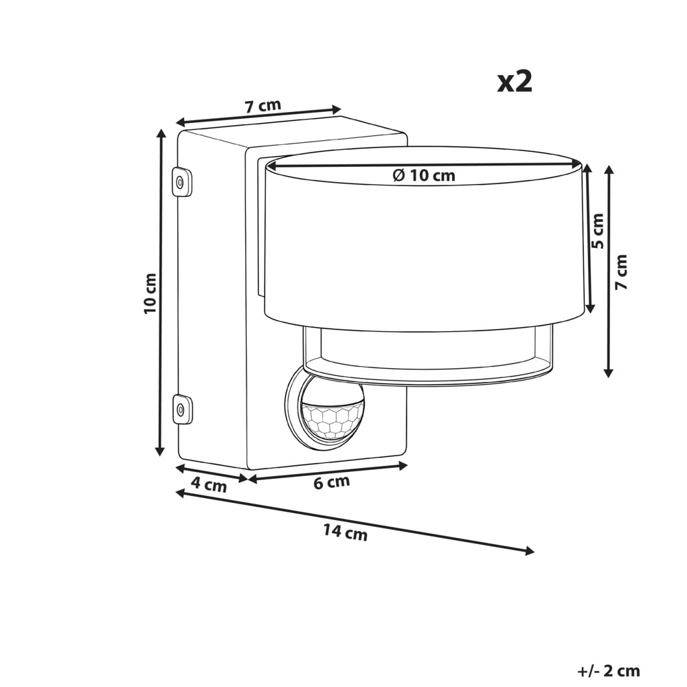 Set di 2 lampade da parete a LED per esterni in alluminio marrone 10 cm dal design moderno