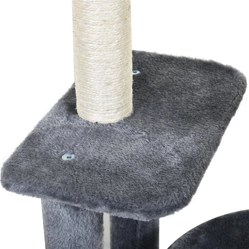 TIRAGRAFFI PER GATTI CON CUCCIA E 2 RIPIANI 48 X 35 X 100 CM BIANCO E GRIGIO