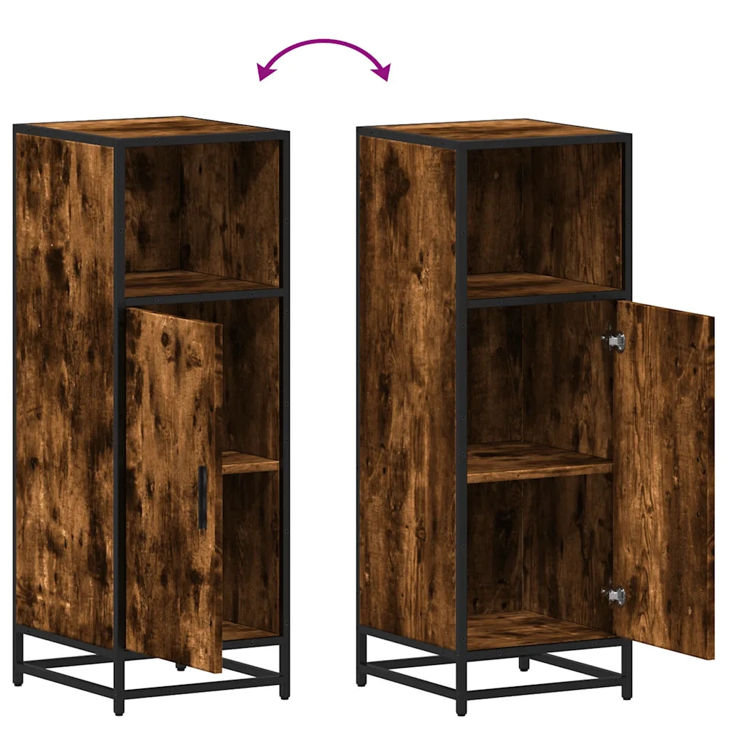Armadietto Bagno | Armadio da bagno Rovere Fumo 35x37,5x100 cm Legno Multistrato