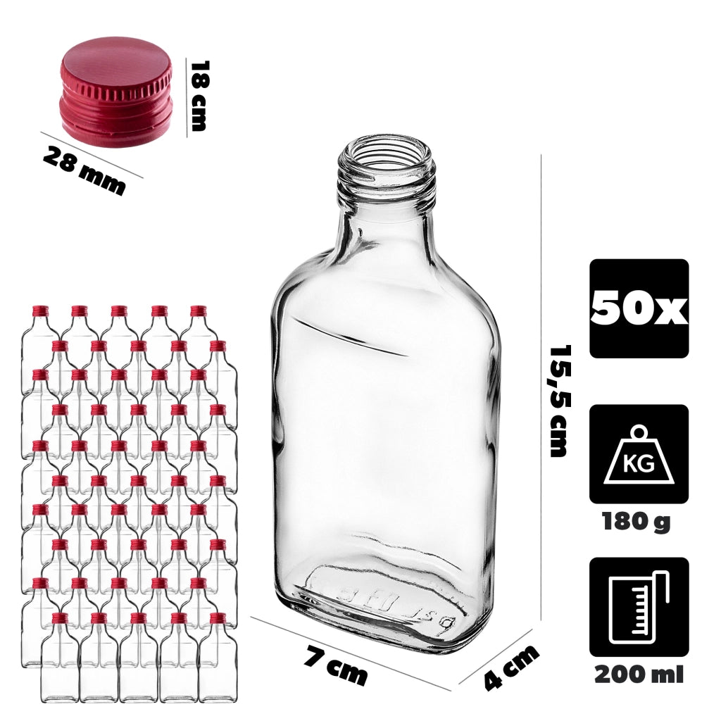 KADAX Butelka piersiówka 200ml BUT200 z zakrętką c
