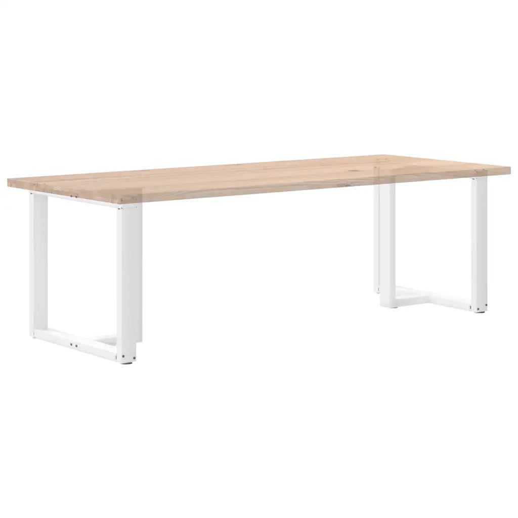 Gambe per tavolo da pranzo a forma di T 2 pz bianche 80x35x(72-73) cm in acciaio
