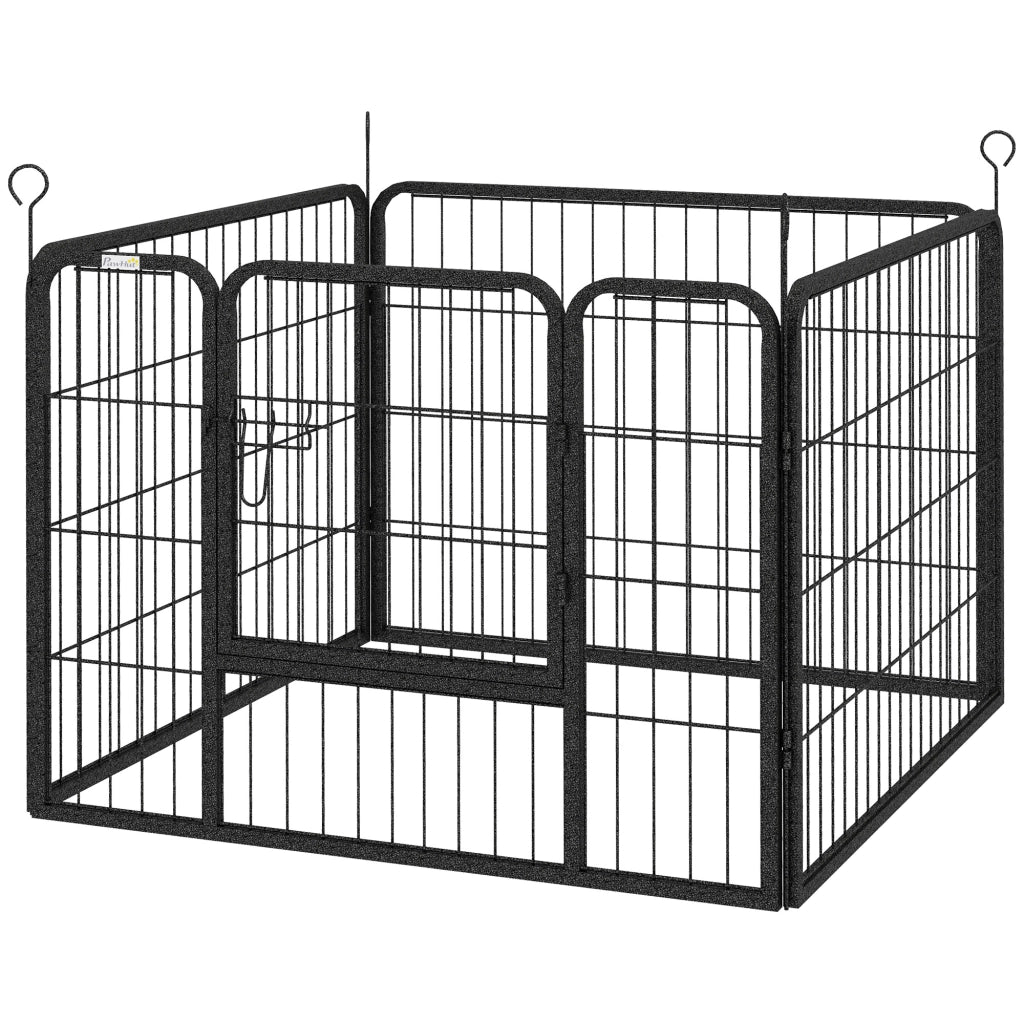 Recinto per cani pieghevole 4 pannelli ¨C zephmum ¨C grigio 82x82x60 cm