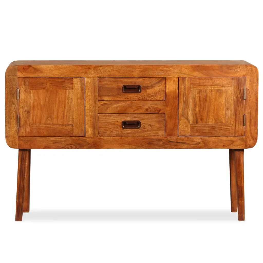 Credenza in Legno Massello con Finitura Ambra 120x30x75 cm 244682