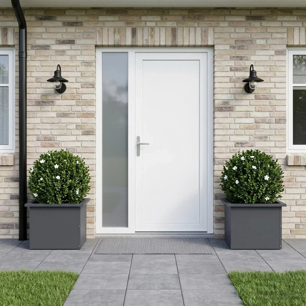 Fioriera da giardino con LED 2 pz Antracite 30 x 40 x 30 cm 8008075