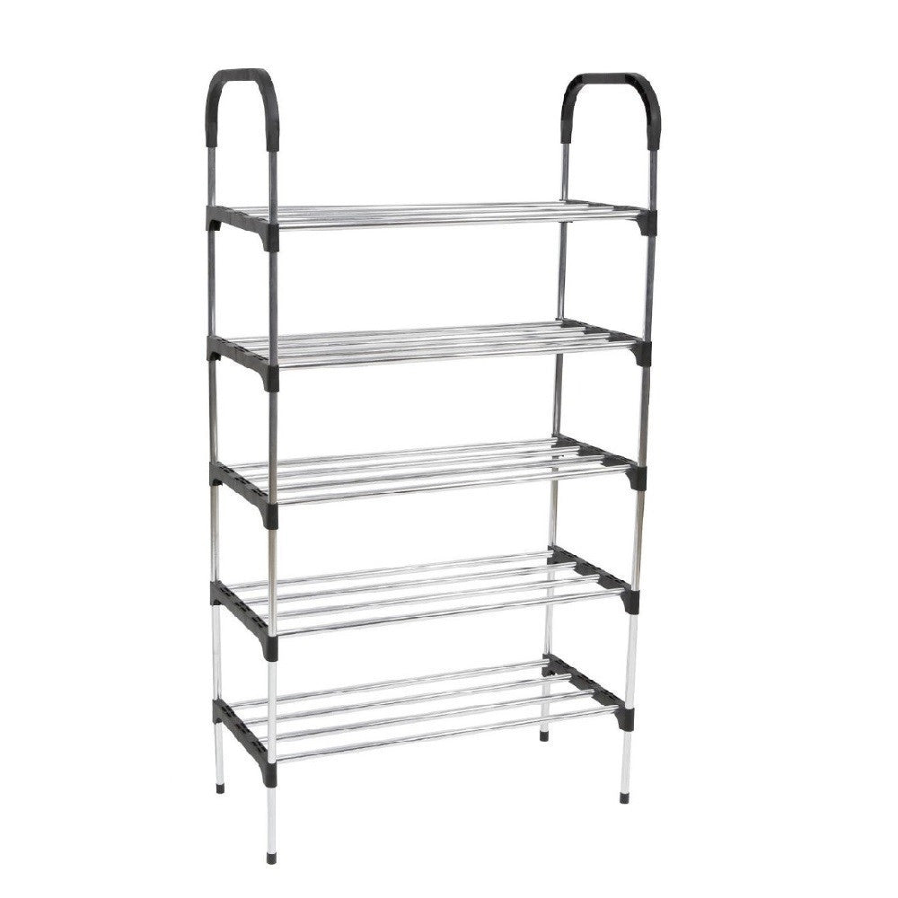 Trade Shop - Scarpiera In Metallo Plastica 5 Livelli 57x26x100cm Salvaspazio Portascarpe Casa -