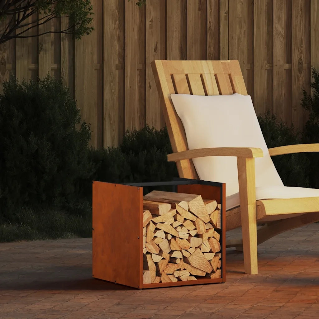 Rastrelliera per Legna da Ardere 40x40x40 cm in Acciaio Corten CFW5627659