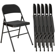 Set 6 Sedie Pieghevoli da Pranzo ¨C Xylo ¨C Struttura Metallo Nero 45x46x78cm
