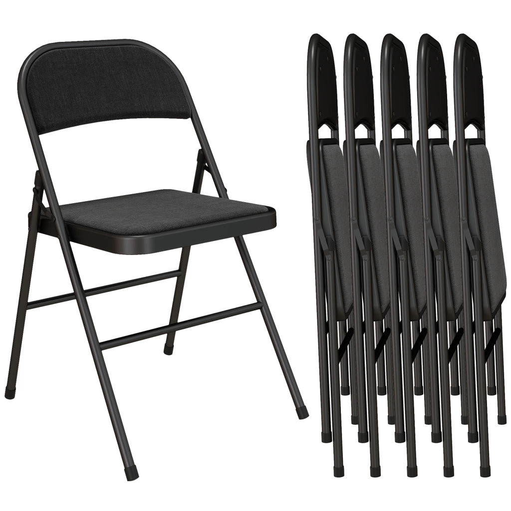 Set 6 Sedie Pieghevoli da Pranzo ¨C Xylo ¨C Struttura Metallo Nero 45x46x78cm