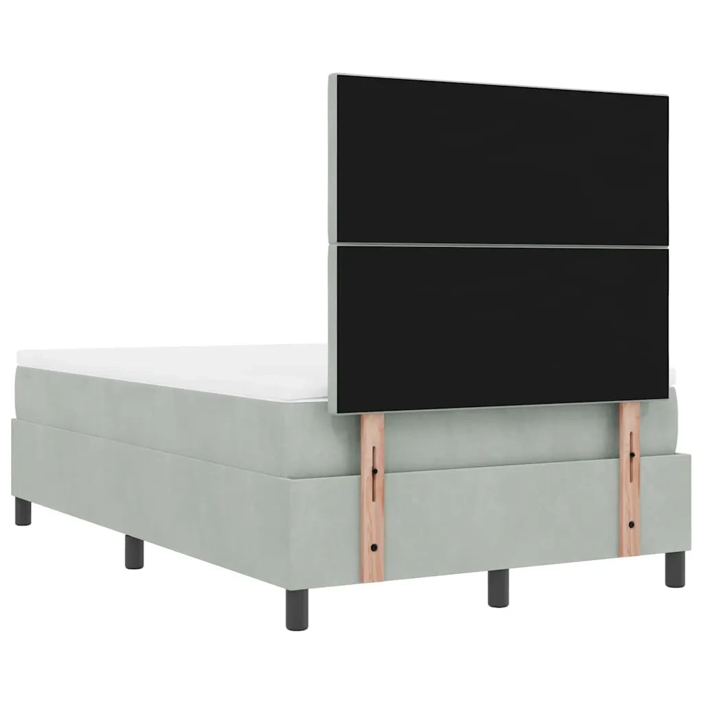 Letto a molle con materasso Grigio chiaro 120 x 190 cm Velluto 3344564