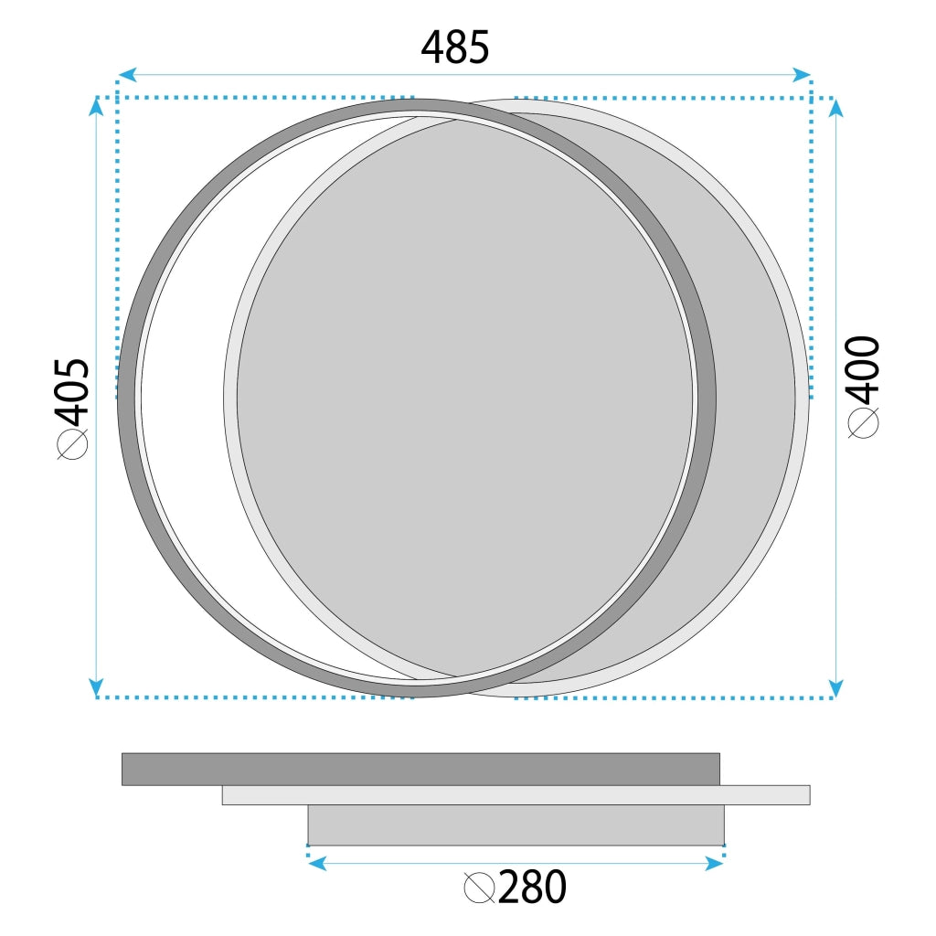 Lhj076-c Lampada Da Soffitto A Led Nera 40 Cm