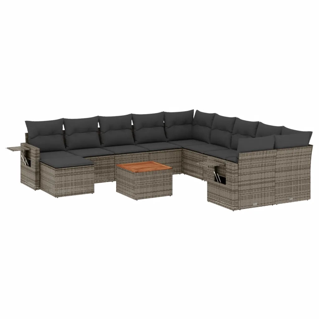 Set Divani da Giardino 12 pz con Cuscini Grigio in Polyrattancod mxl 89789