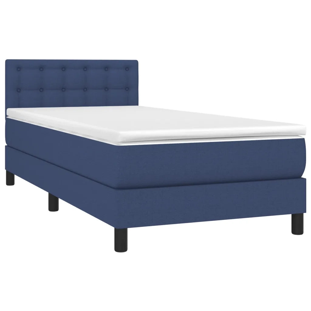 Letto a Molle con Materasso e LED Blu 90x200 cm in Tessuto 3133451