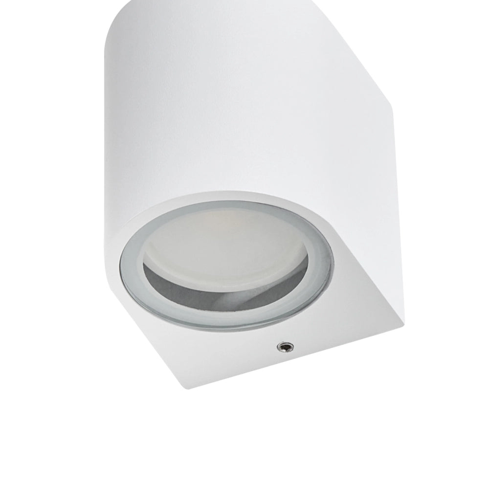 Set di 4 lampade da esterno per pareti esterne, 8 cm, in metallo e alluminio, moderne, bianco
