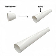 Tubo Pluviale "PLUVIA" in PMMA con Manicotto : Colore - Bianco, Diametro - 80, Metri Lineari - 1 metro
