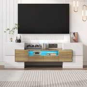 Mobile TV con LED ¨C MINIMAL ¨C Bianco Lucido, Vetro, 145 cm