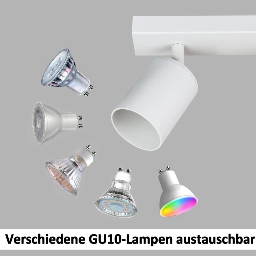 ZMH Faretto da soffitto bianchi 2 lampadine GU10 girevoli 350° max 25W