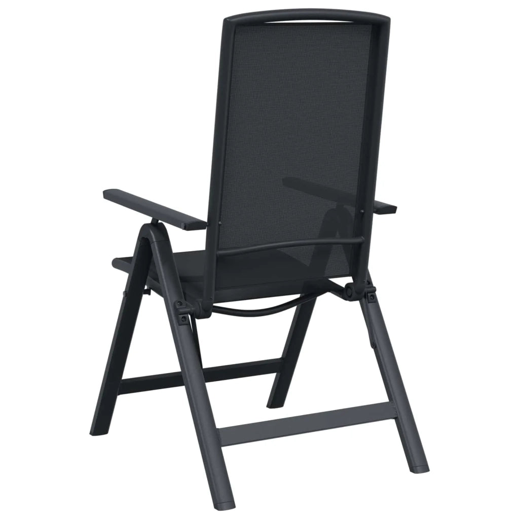 Sedie da giardino reclinabili 2 pcs Nero 58 x 71 x 112 cm