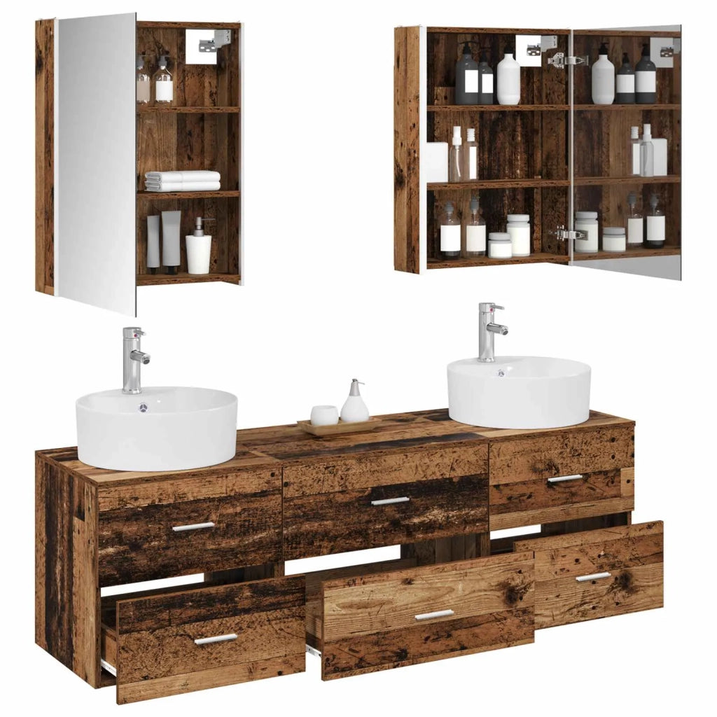 Set di mobili per il bagno 5 pcs Legno antico 3406893