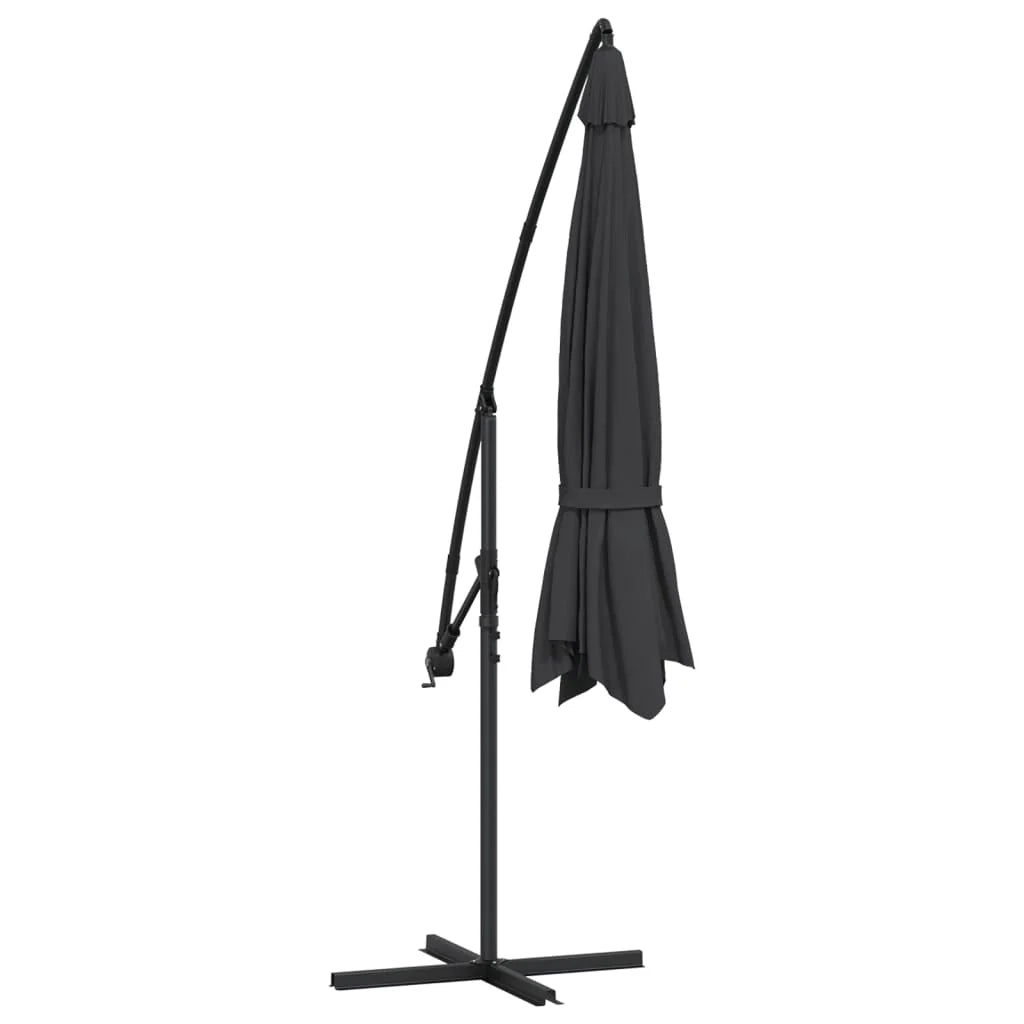 Ombrellone a braccio con palo in alluminio nero da 350 cm 02_0008482