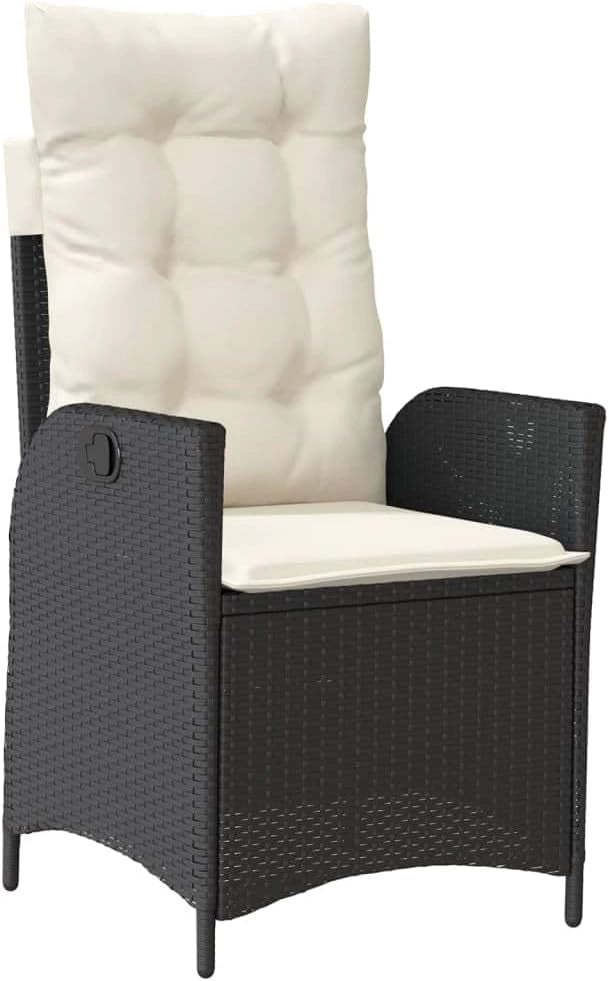3213058 - Set da pranzo da giardino con cuscini in rattan sintetico nero, set tavolo e sedie da giardino, tavolo da terrazza e sedie da giardino, set da giardino, mobili da giardino