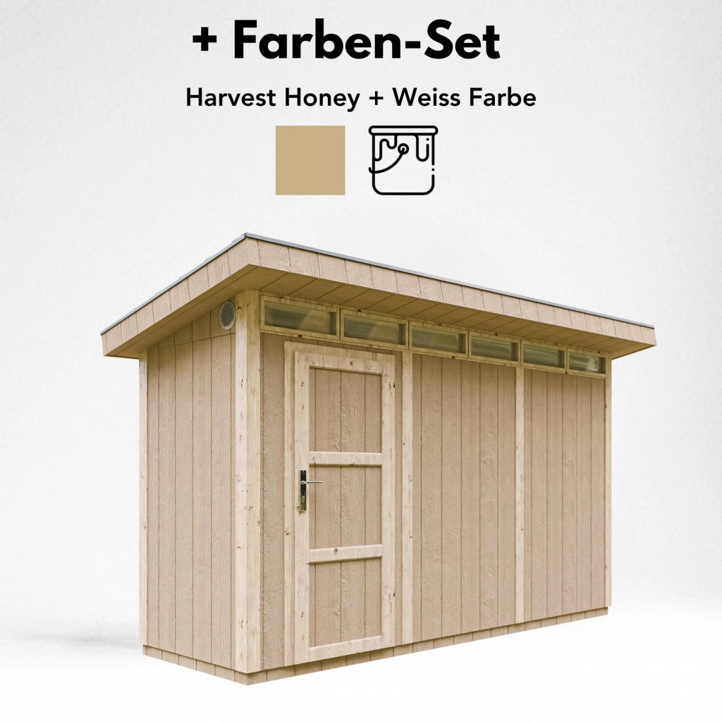 Casetta da Giardino di QUALIT? PREMIUM 4,3m?²-L161xW411cm - TIMBELA M902-HARVEST HONEY